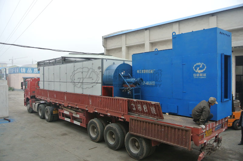 全套設(shè)備裝完，貨車駛離廠區(qū)